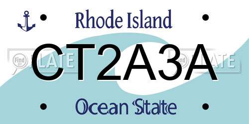 CT2A3A Rhode Island License Plate