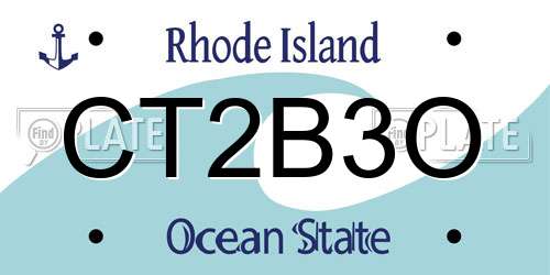 CT2B3O Rhode Island License Plate