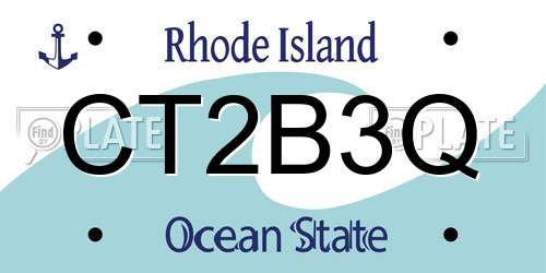 CT2B3Q Rhode Island License Plate