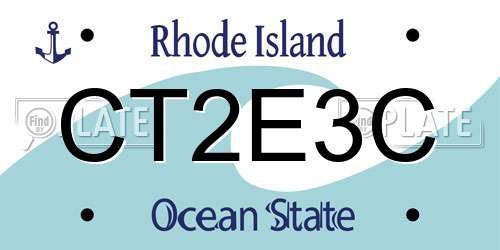 CT2E3C Rhode Island License Plate