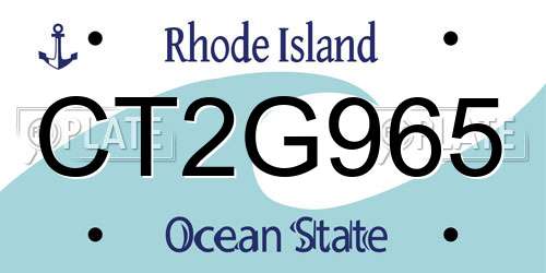 CT2G965 Rhode Island License Plate