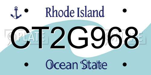 CT2G968 Rhode Island License Plate