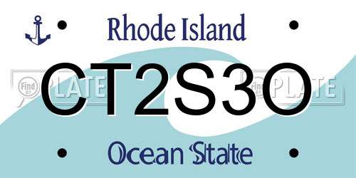 CT2S3O Rhode Island License Plate