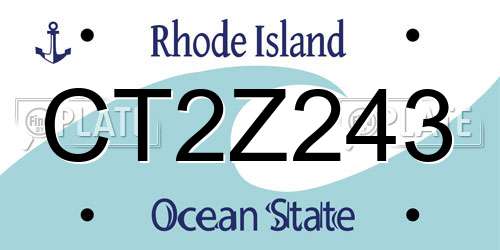 CT2Z243 Rhode Island License Plate