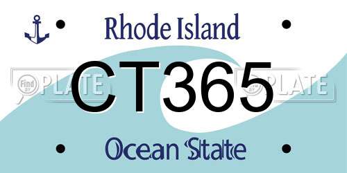 CT365 Rhode Island License Plate