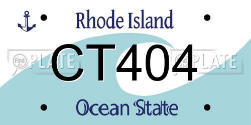 CT404 Rhode Island License Plate