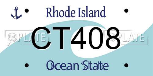 CT408 Rhode Island License Plate