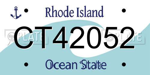 CT42052 Rhode Island License Plate