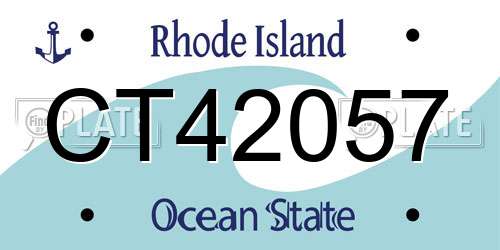 CT42057 Rhode Island License Plate