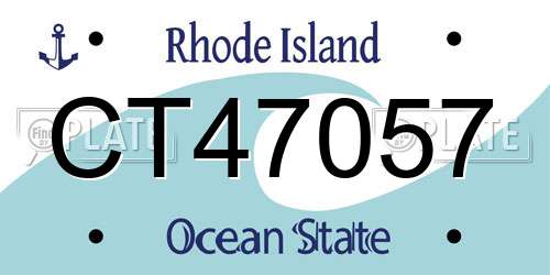 CT47057 Rhode Island License Plate