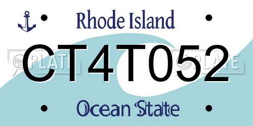 CT4T052 Rhode Island License Plate