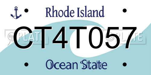 CT4T057 Rhode Island License Plate