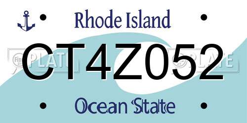 CT4Z052 Rhode Island License Plate