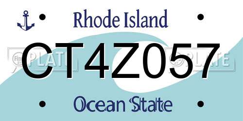 CT4Z057 Rhode Island License Plate