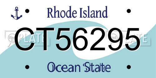 CT56295 Rhode Island License Plate