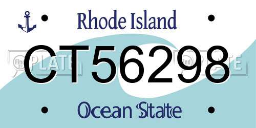 CT56298 Rhode Island License Plate