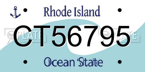 CT56795 Rhode Island License Plate