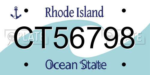 CT56798 Rhode Island License Plate