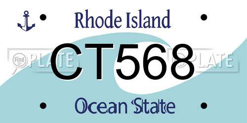 CT568 Rhode Island License Plate