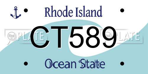 CT589 Rhode Island License Plate