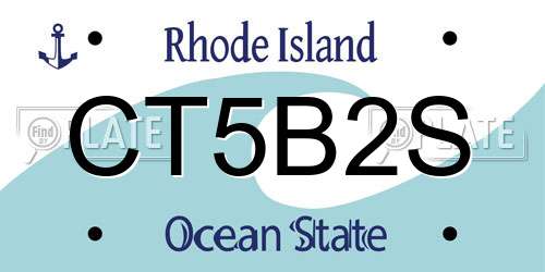 CT5B2S Rhode Island License Plate