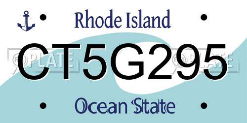 CT5G295 Rhode Island License Plate