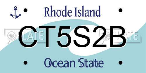 CT5S2B Rhode Island License Plate