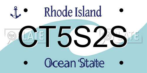 CT5S2S Rhode Island License Plate