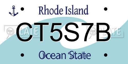 CT5S7B Rhode Island License Plate