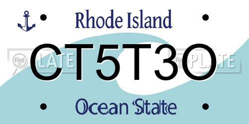 CT5T3O Rhode Island License Plate