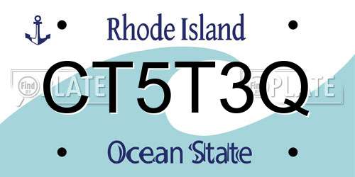 CT5T3Q Rhode Island License Plate