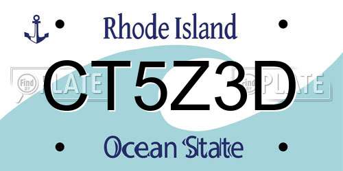 CT5Z3D Rhode Island License Plate