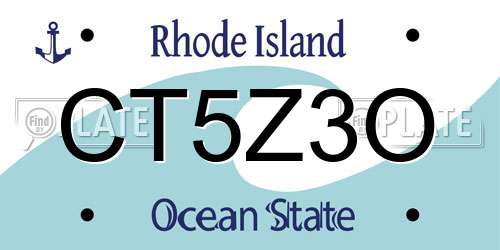 CT5Z3O Rhode Island License Plate