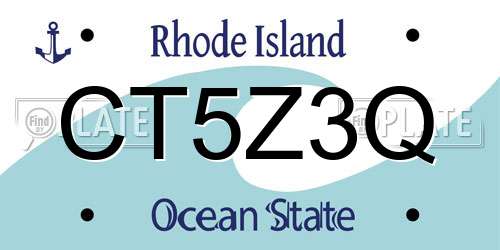 CT5Z3Q Rhode Island License Plate