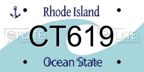 CT619 Rhode Island License Plate