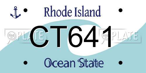 CT641 Rhode Island License Plate