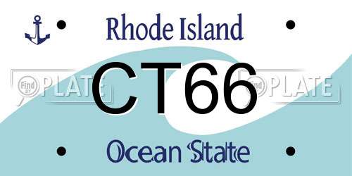 CT66 Rhode Island License Plate