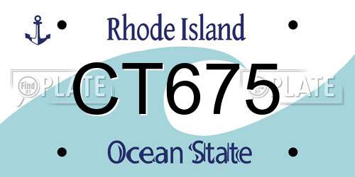 CT675 Rhode Island License Plate