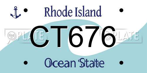 CT676 Rhode Island License Plate