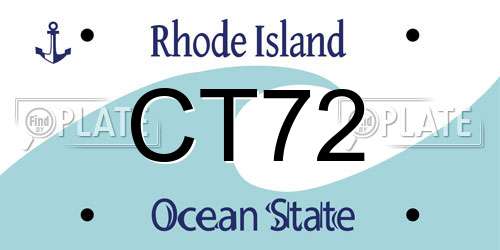 CT72 Rhode Island License Plate