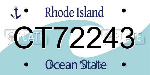 CT72243 Rhode Island License Plate