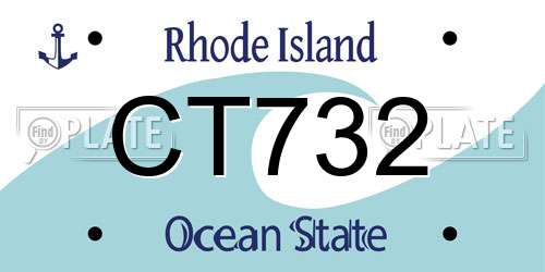 CT732 Rhode Island License Plate