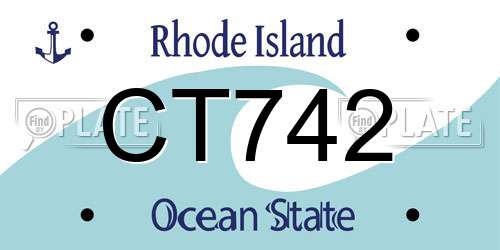 CT742 Rhode Island License Plate