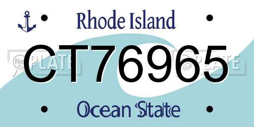 CT76965 Rhode Island License Plate