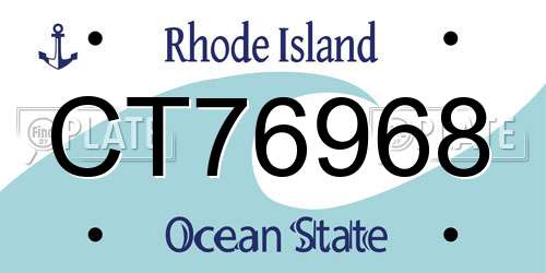 CT76968 Rhode Island License Plate