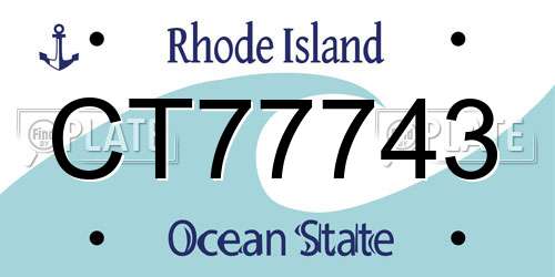 CT77743 Rhode Island License Plate