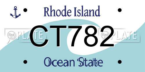 CT782 Rhode Island License Plate