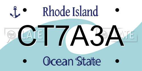 CT7A3A Rhode Island License Plate