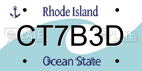 CT7B3D Rhode Island License Plate