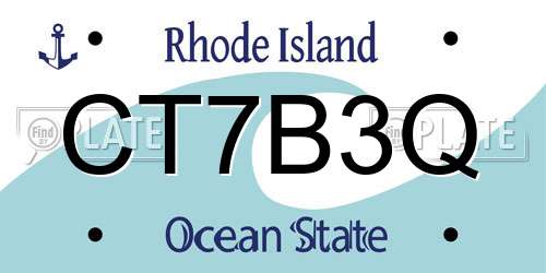 CT7B3Q Rhode Island License Plate